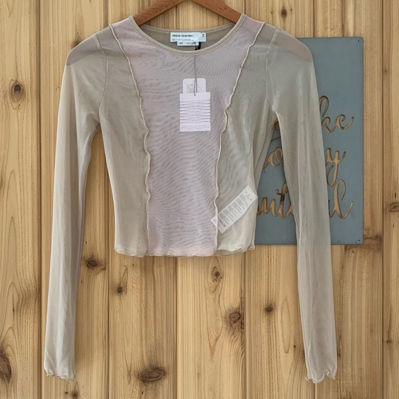 UO Urban Renewal Remnants Pieced Mesh Top - Picture 2 of 5